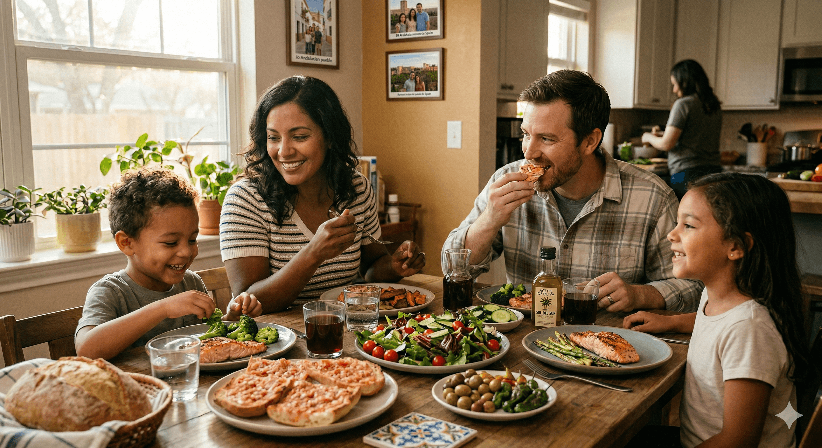 Family enjoying a healthy meal together